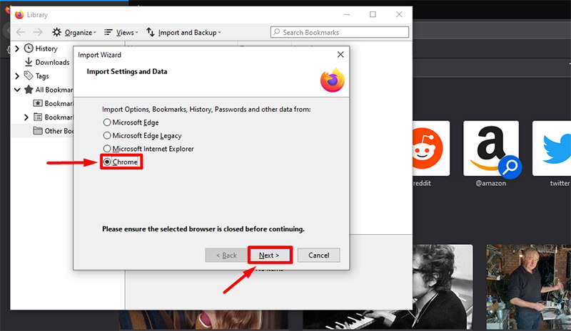 How to Import Bookmarks from Chrome to Firefox in Windows