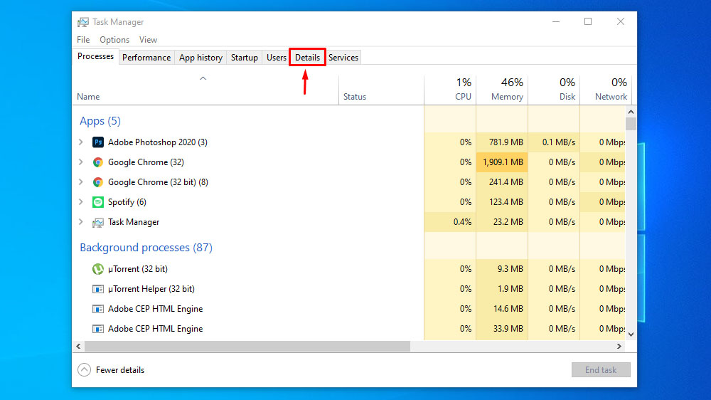 Change CPU Process Priority Of Running Application in Task Manager