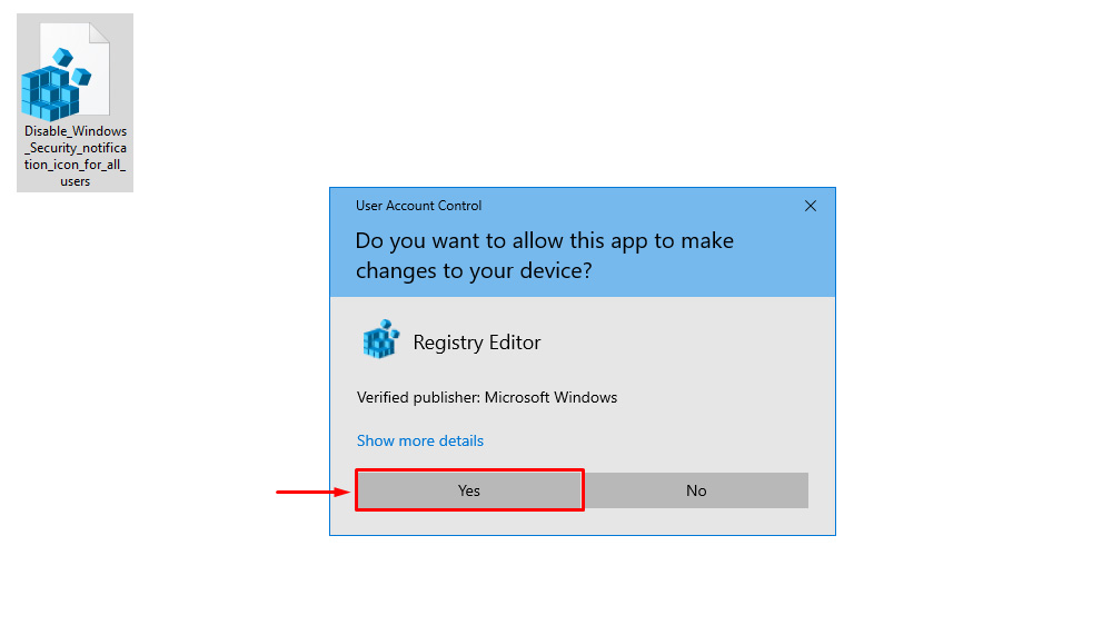 How to Enable or Disable Windows Security Notification Icon using a REG file