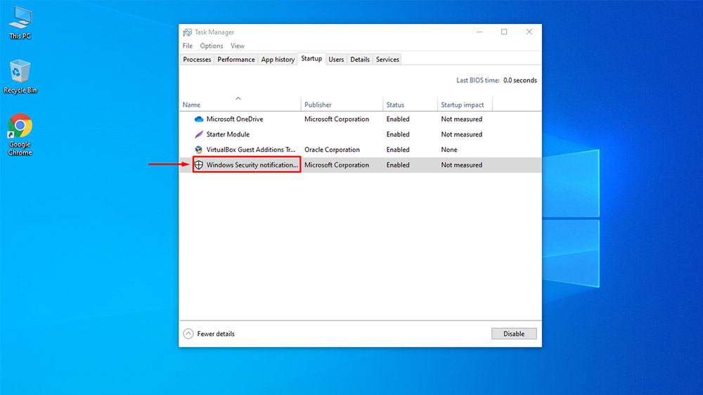 How to Hide or Show Windows Security Notification Icon using Task Manager