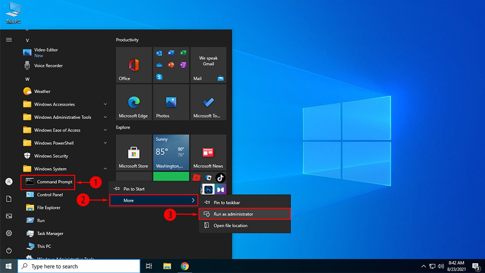 Open Elevated Command Prompt Using Start Menu