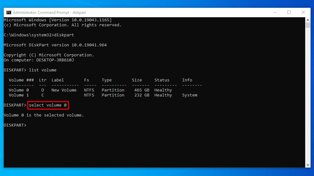 Shrink a Volume or Partition using Command Prompt 