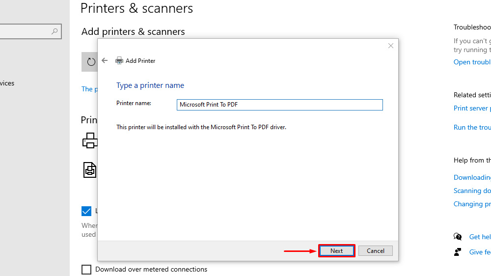 Add or Remove Microsoft Print to PDF feature in Settings