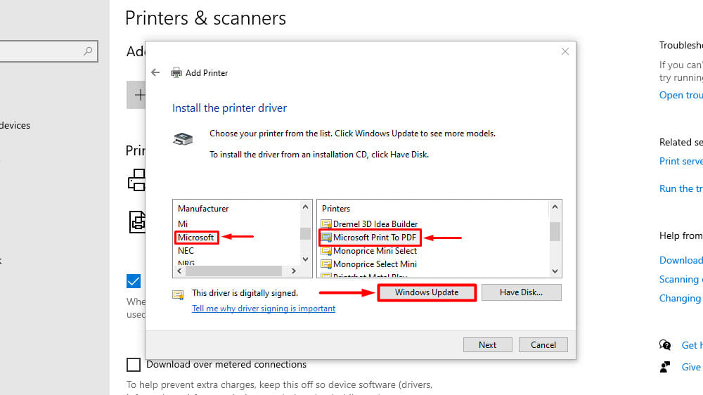 Add or Remove Microsoft Print to PDF feature in Settings