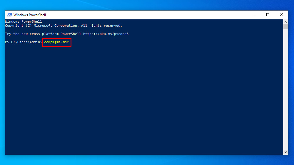 Steps to Open Computer Management using PowerShell